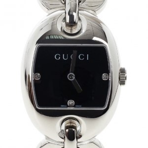 Pre Owned Gucci Black Stainless Steel Marina Chain 121.3 Women's Wristwatch 32MM