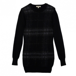Pre Owned Burberry Brit Black Check Print Sweater S