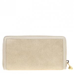 Pre Owned Alexander McQueen Metallic Slice Continental Zip Wallet