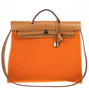Pre Owned Hermes Canvas and Leather Herbag Zip 39 Bag