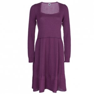 Pre Owned M Missoni Purple Knit Flare Dress XL