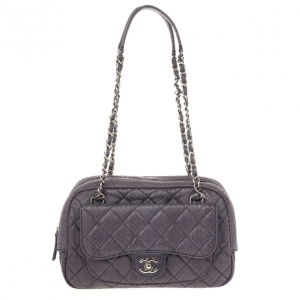 Pre Owned Chanel Grey Python Skin Shoulder Bag