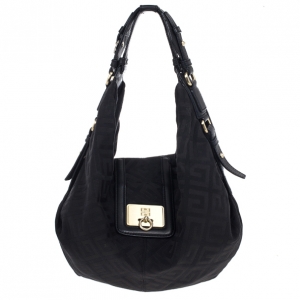 Pre Owned Givenchy Monogram Canvas Logo Hobo