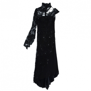 Pre Owned Zuhair Murad Black Lace Haute Couture Gown M