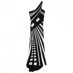 Pre Owned Elie Saab Sequin Monochrome Gown M