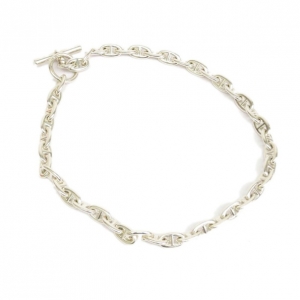 Pre Owned Hermes Chaine d'Ancre Silver Necklace MM