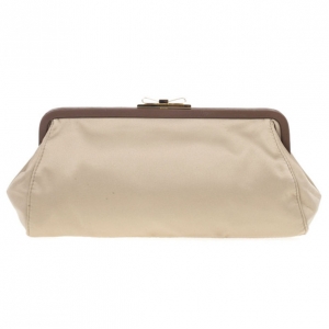 Pre Owned Furla Taupe Evening Clutch