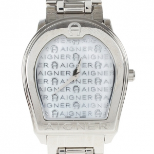 Pre Owned Aigner White Stainless Steel Verona Women's Wristwatch 33MM