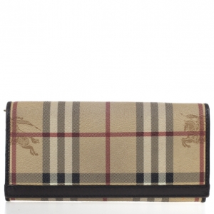 Pre Owned Burberry 'Haymarket Check' Continental Flap Wallet