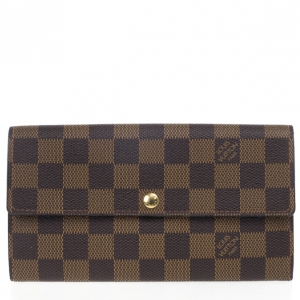 Pre Owned Louis Vuitton Damier Ebene Sarah Wallet