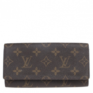 Pre Owned Louis Vuitton Monogram Canvas Long Flap Wallet