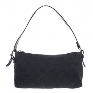 Pre Owned Gucci Black Canvas Pochette Bag