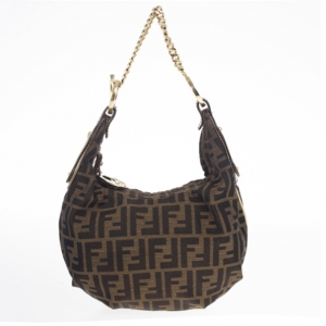 Pre Owned Fendi Zucca Chef Chain Link Hobo