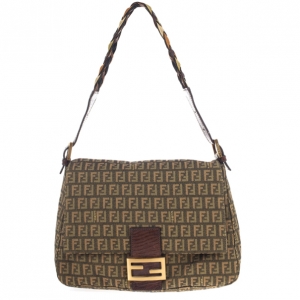 Pre Owned Fendi Multicolour Zucca Big Mamma Flap Bag