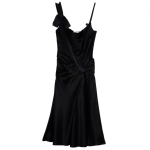 Pre Owned Prada Silk Pleated Dress L