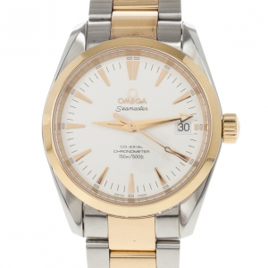 Pre Owned Omega Seamaster Aqua Terra SS & Rose Gold Unisex Wristwatch 36 MM