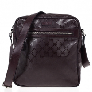 Pre Owned Gucci Burgundy GG Imprime Messenger Bag