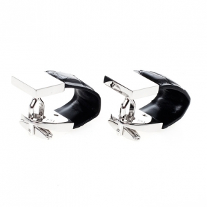 Pre Owned Alfred Dunhill Silver & Leather Cufflinks