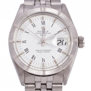 Pre Owned Rolex Stainless Steel Oyster Perpetual Date Unisex Wristwatch 34 MM