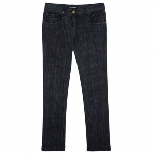 Pre Owned Dolce and Gabbana Denim Grey Black Straight Jeans S