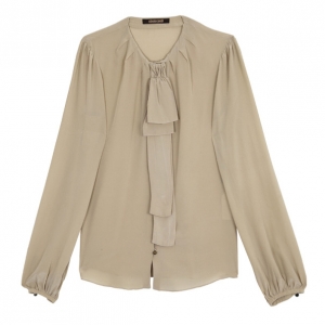 Pre Owned Roberto Cavalli Cream Silk Top Size L 