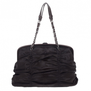 Pre Owned Chanel Dark Brown Pony Hair Sharpei Tote Bag