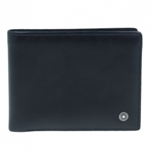 Pre Owned Montblanc Black Leather Westside with Money Clip Wallet