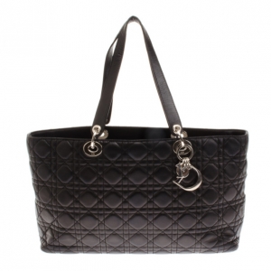 Pre Owned Christian Dior Black Lady Dior Soft Shopper