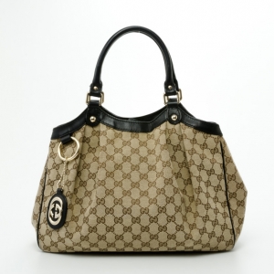 Pre Owned Gucci Brown Sukey Medium Original GG Canvas Tote