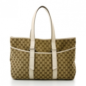Pre Owned Gucci Monogram Medium Perforated Shopper