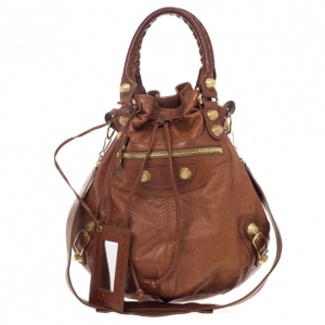 Pre Owned Balenciaga Giant 12 Mini Pompon Shoulder Bag