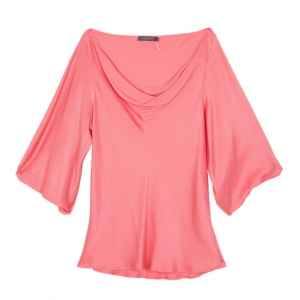 Pre Owned Alexander McQueen Draped Neck Silk Top S