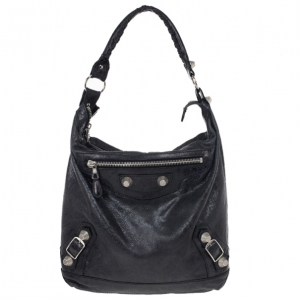 Pre Owned Balenciaga Black Lambskin Giant Day