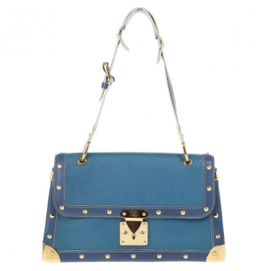 Pre Owned Louis Vuitton Blue Suhali Leather L'Aimable Tote