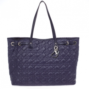 Pre Owned Christian Dior Purple Coated Canvas ‘Panarea’ Medium Tote