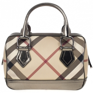 Pre Owned Burberry Small Nova Check Bowling Bag 
