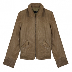 Pre Owned Max Mara Crop Leather Jacket M