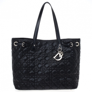 Pre Owned Dior Black Coated Canvas ‘Panarea’ Medium Tote
