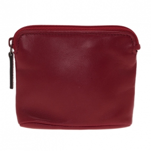 Pre Owned Gucci Red Leather Coin Pouch