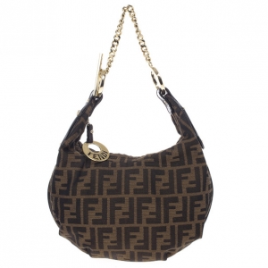 Pre Owned Fendi Zucca Chef Chain Link Hobo