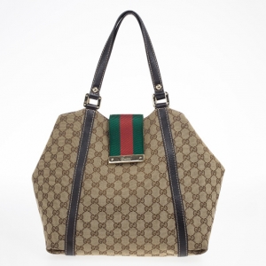 Pre Owned Gucci GG Monogram New Ladies Web Medium Tote