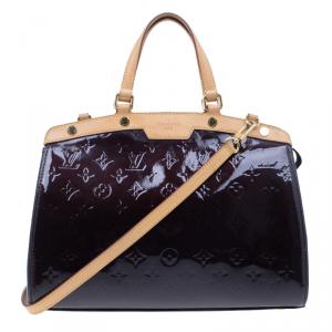 Pre Owned Louis Vuitton Amarante Monogram Vernis Brea MM
