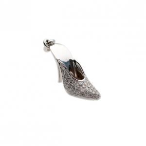 Pre Owned Alfieri & St. John Diamond and White Gold Shoe Pendant