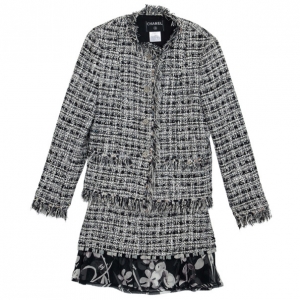 Pre Owned Chanel Tweed Skirt Suit L