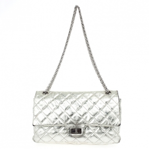 Pre Owned Chanel Metallic Silver Reissue Flap Bag