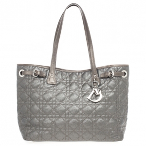 Pre Owned Dior Grey Coated Canvas ‘Panarea’ Medium Tote