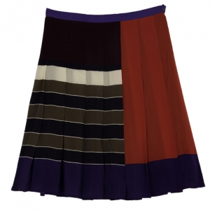 Pre Owned Weekend Max Mara Striped Pleated Skirt L