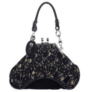 Pre Owned D and G Kiss Lock Frame Lace Clutch