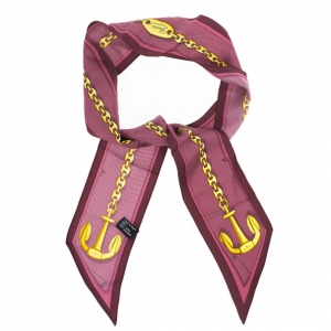 Pre Owned Gucci Pink Anchor Print Neck Scarf