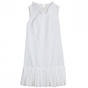 Pre Owned Dolce and Gabbana Cotton Pleated Dress S